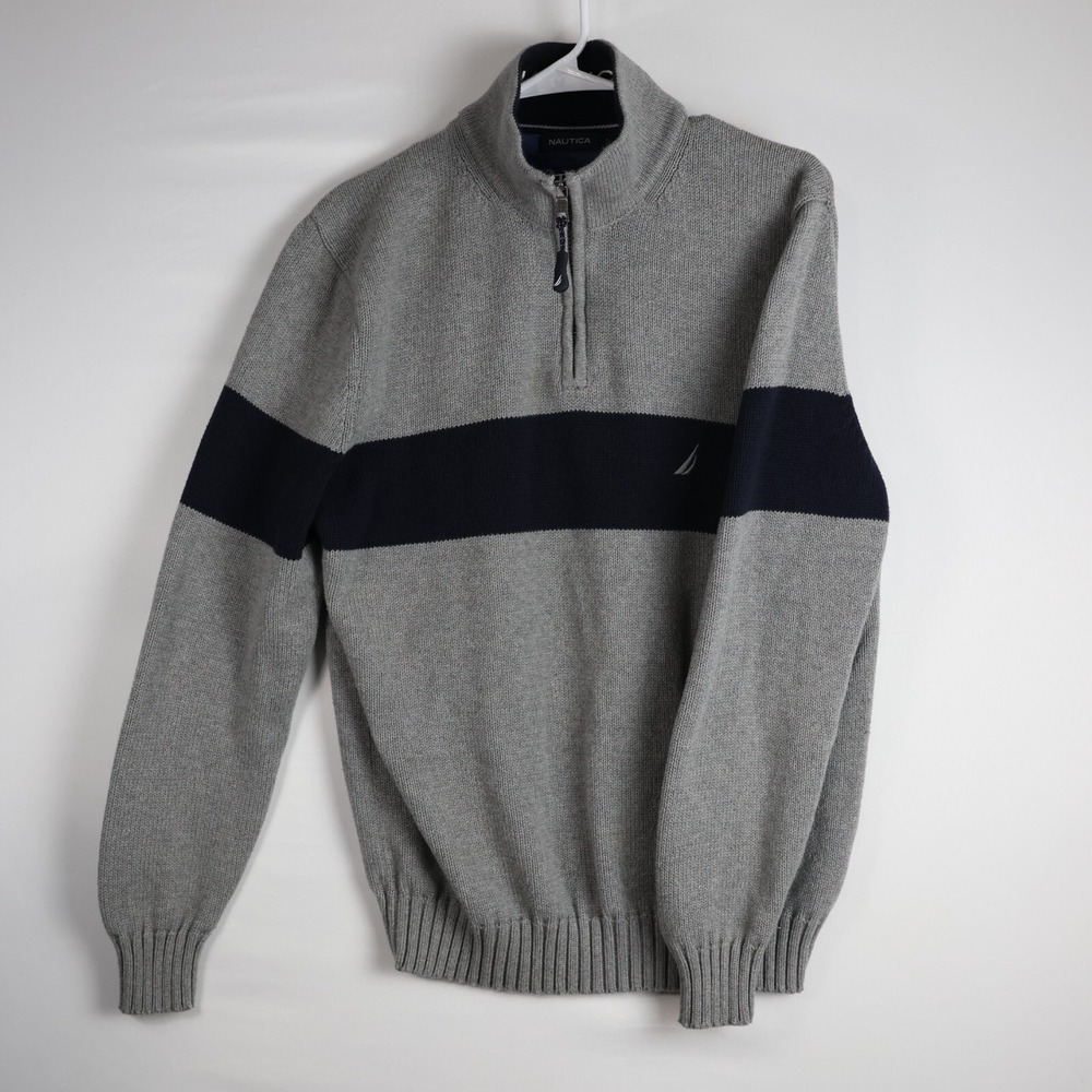 Nautica‎ Men's 100% Cotton Heavy Partial Zip Sweater Size L